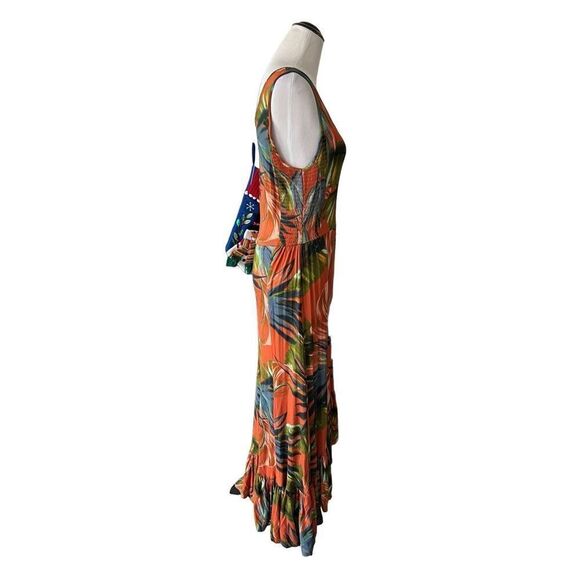 SOFT SURROUNDINGS NWT Sleeveless Tropical Floral FABIANA Hi-Low Maxi Dress size - Picture 4 of 9